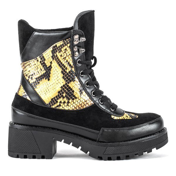 Black snakeskin imitation bags on a pole - Footwear