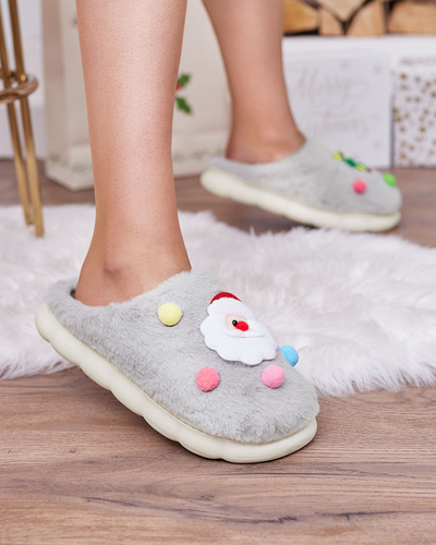 Royalfashion Christmas women's slippers in gray Fertemse