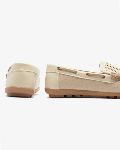 Openwork children's moccasins in beige Neddax - Footwear