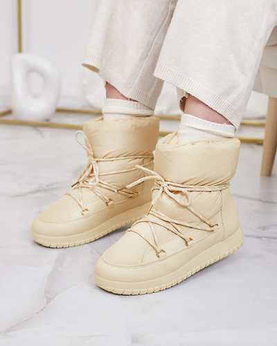 Royalfashion Women's slip-on snow boots in beige color Iredas