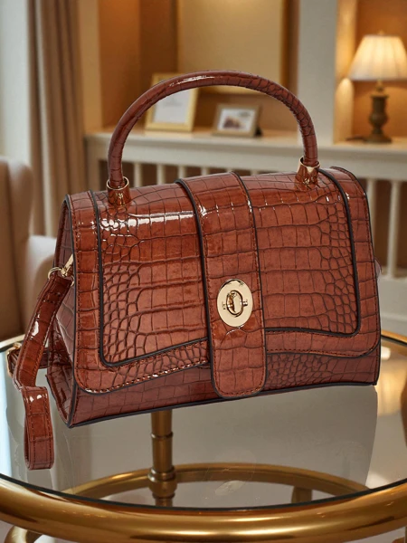 Patent Faux Leather Small Women's Handbag Lunaya