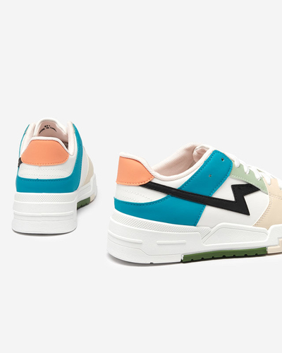 Beige and blue women's sports shoes Tremsi sneakers - Footwear