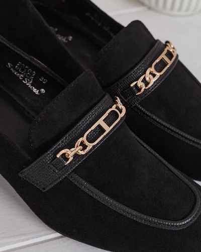Royalfashion Elegant women's moccasins on a low post Oflem