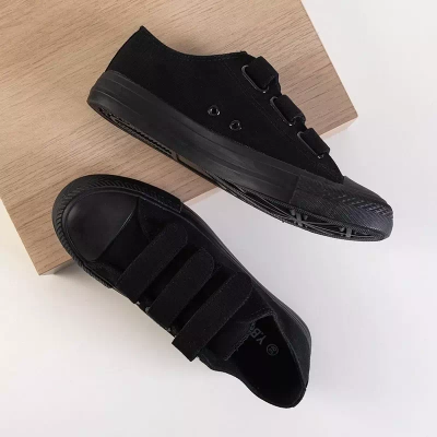 OUTLET Black women's sneakers with Velcro Lani - Footwear