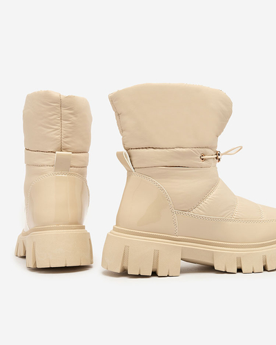 Royalfashion Slip-on sieviešu sniega zābaki bēšā krāsā Sadella