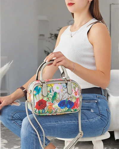 Royalfashion ziedu sieviešu rokassomu veids tote