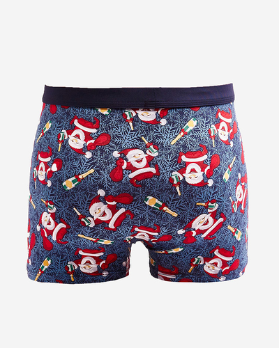 Royalfashion Navy blue men's Christmas boxers