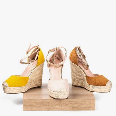 OUTLET Powder espadrilles on a high wedge Sablac - Shoes