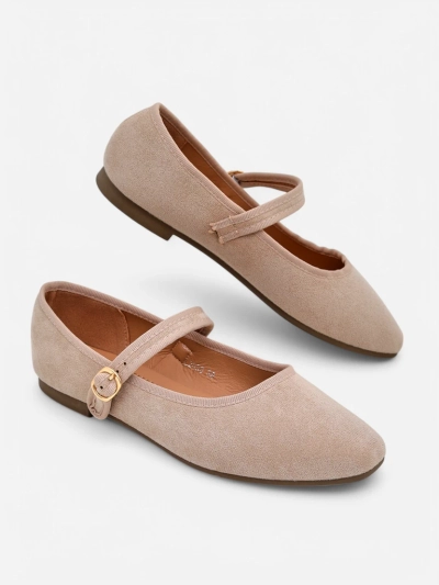 Royalfashion Women's eco suede ballet flats with strap Ernie