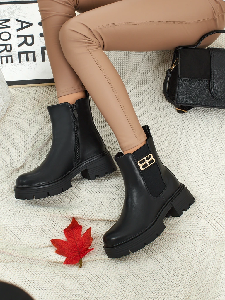 Botki damskie eko skórzane Fravine