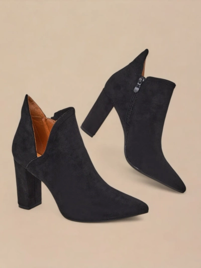 Черные женские ботильоны с вырезом «Алания» - Обувь