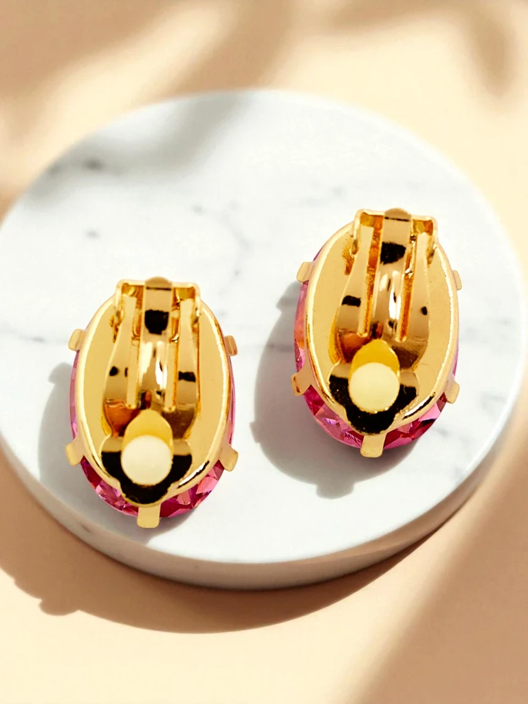 Royalfashion Women's clip-on earrings with crystal