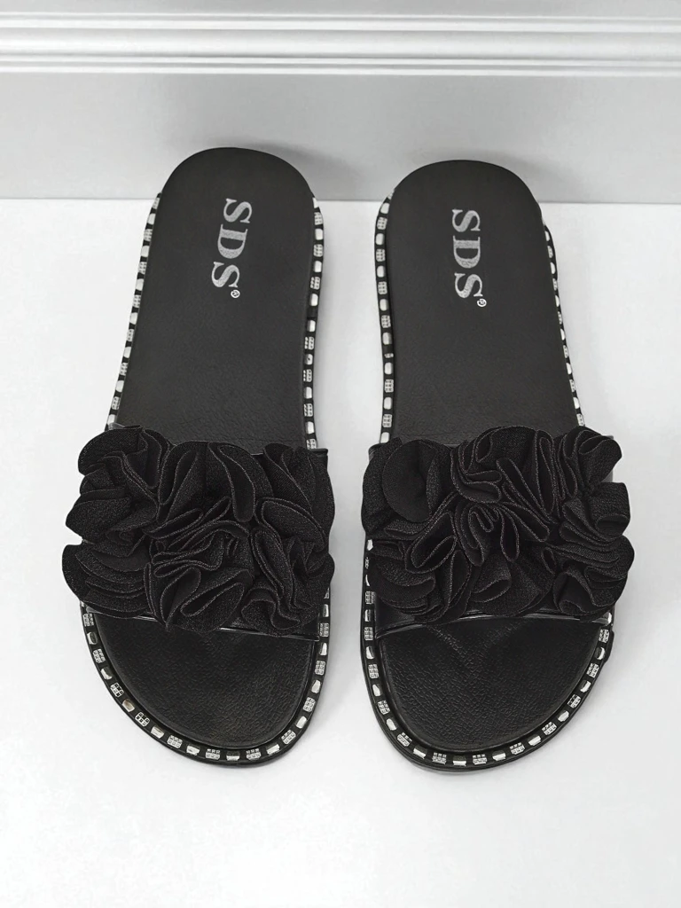 Royalfashion sieviešu plakanās zoles iešļūcenes Flora Verde