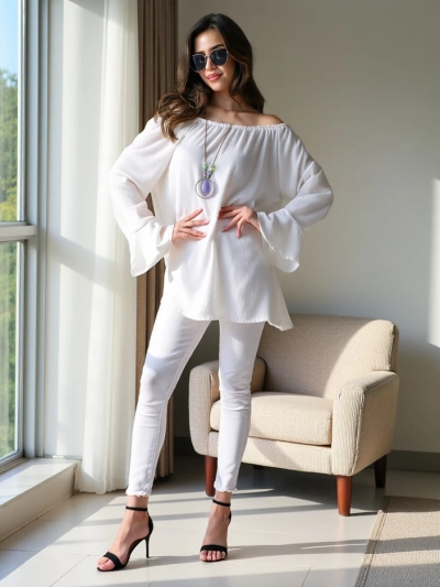 Royalfashion Women's off-the-shoulder blouse with ruffles