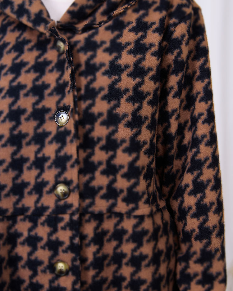 Royalfashion Black and white women's hooded coat