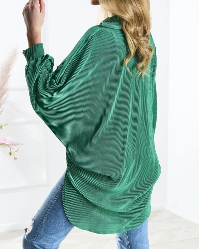 Women's dark green shirt-type tunic - Clothing