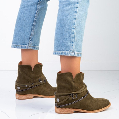 Green cowboy boots on an indoor wedge Salem - Footwear