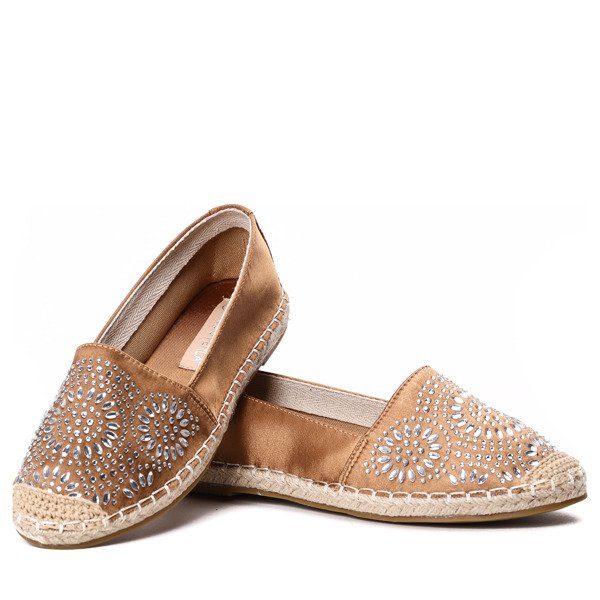 Brown espadrilles with Alena decoration - Footwear