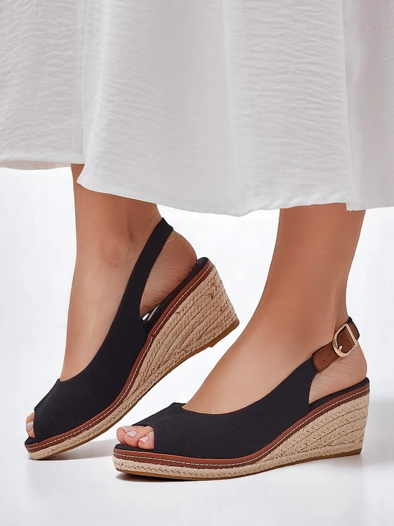 Royalfashion Women's wedge sandals without toes Tafenis