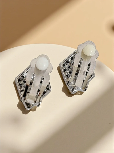 Royalfashion Women's Clip-on Zirconia Earrings