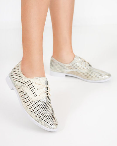OUTLET Light green women's openwork half shoes Kotniso - Footwear