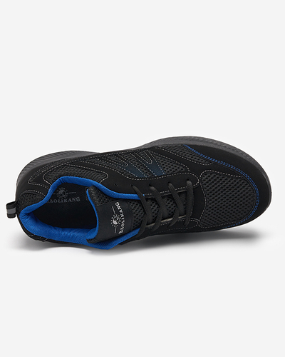 Black and blue Beniro lace-up shoes for men - Footwear