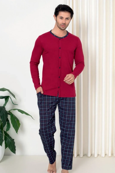 Royalfashion Men's Cotton Pajamas in Check