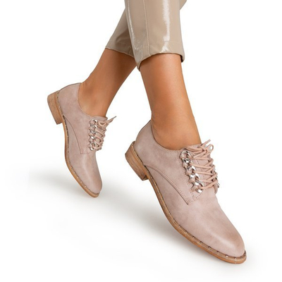 Light pink women's shoes with ornaments Kasaki - Footwear