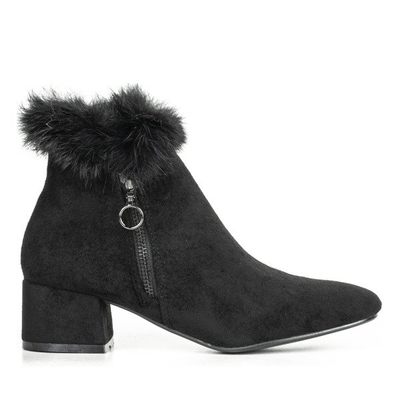 Black ankle boots with Yesenia fur - Footwear