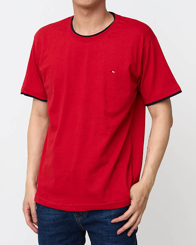 Red cotton men's t-shirt - Clothing