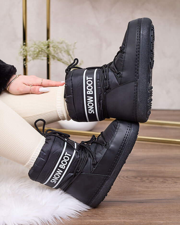 Royalfashion Melni sieviešu sniega zābaki ar šuvi Soblesia