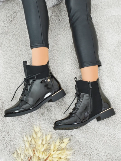 Patent Lace-up Women's Ankle Boots Avoria