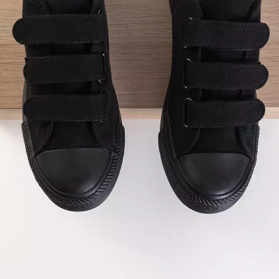 OUTLET Black women's sneakers with Velcro Lani - Footwear