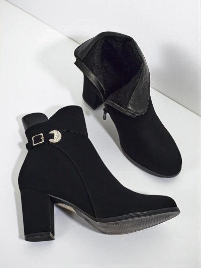 Luna Black Elegant Autumn Ankle Boots