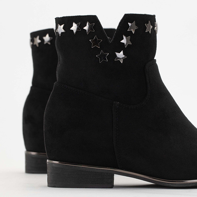 Melni eko zamšādas puszābaki ar slēptu ķīli Mni- Shoes