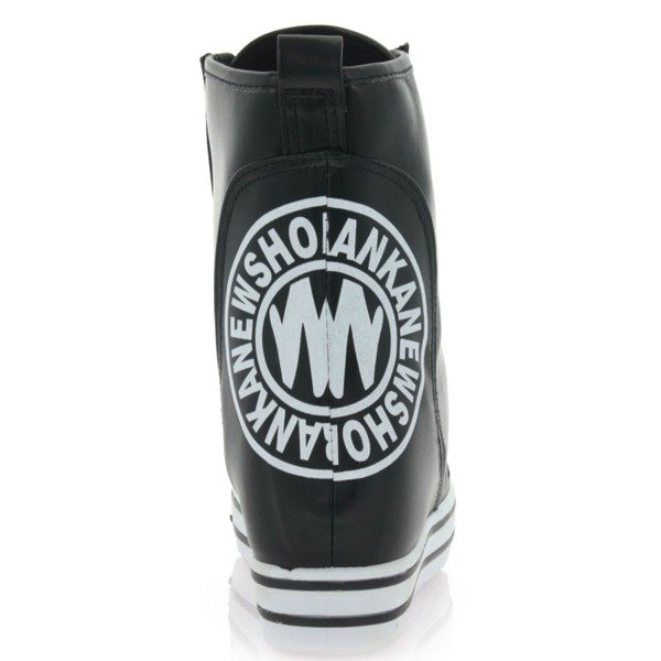 Czarne sneakersy na koturnie Lasegreta - Obuwie