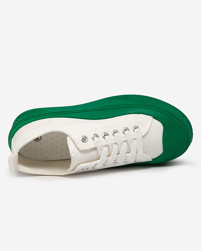 White and green women's sneakers, type Nerikas - Footwear