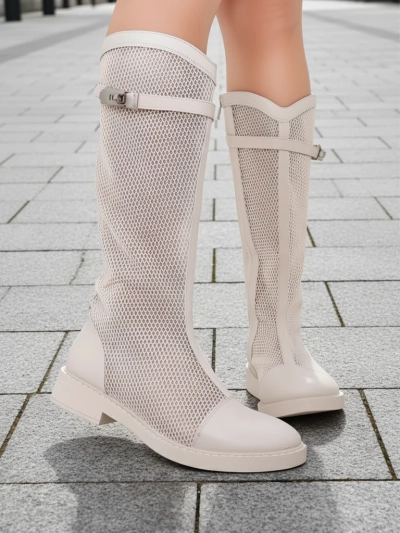 Royalfashion Augstākie perforētie sieviešu potīšu zābaki Ovittole