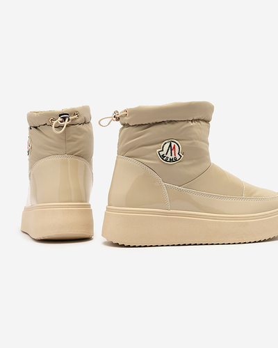 Royalfashion Women's slip-on snow boots in light brown color Ademra