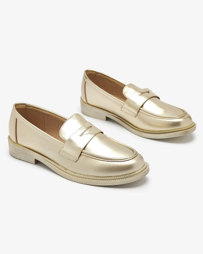 Golden women's moccasins made of eco leather Zibom- Footwear