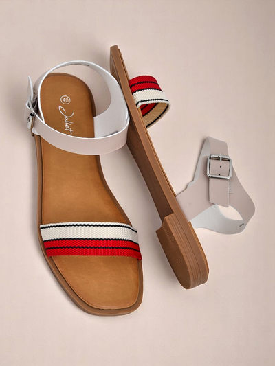 Royalfashion Sieviešu plakanas zoles sandales Naya