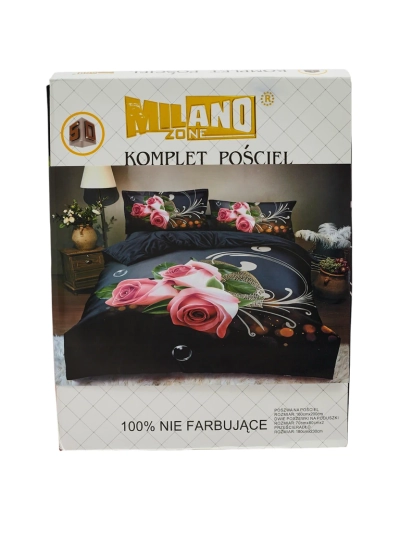 Комплект Постельного Белья Milano Черно-Розовый Элегантный
