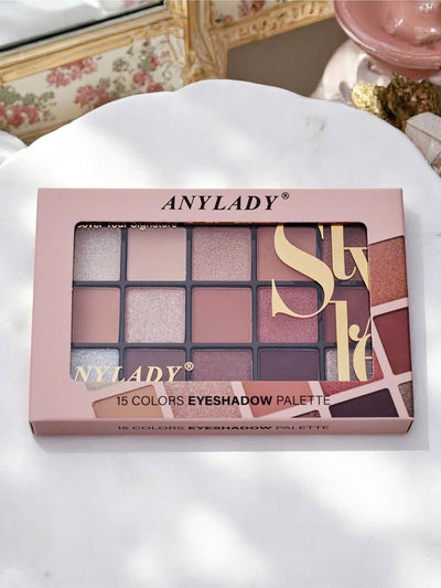 ANYLADY 15 acu ēnu palete ar spīdumu un matētu efektu Ruby Glamour
