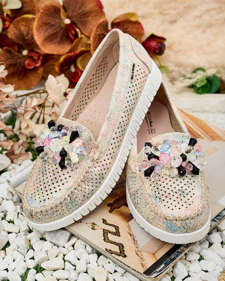 Royalfashion Sieviešu ažūra mokasīni ar pērlītēm Nasfali