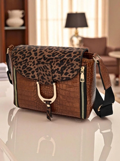 Lavetita parva torba feminina ex corio eco verniciato Sable Arc