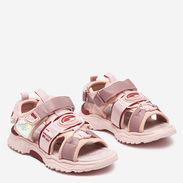 Rozā meiteņu sandales ar Velcro Roserro- Apavi