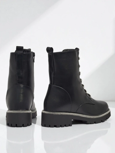 Eco-leather laced women's ankle boots Lunara