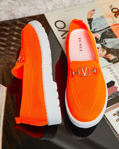 Royalfashion Sieviešu auduma mokasīni ar zelta rotājumiem Erticae