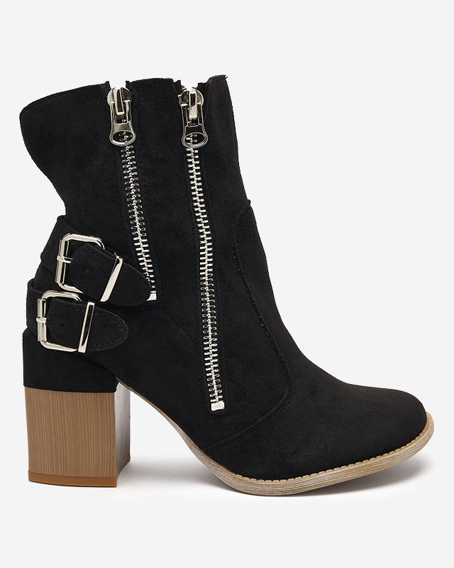 Women's boots on the post in black Ferrgo- Footwear