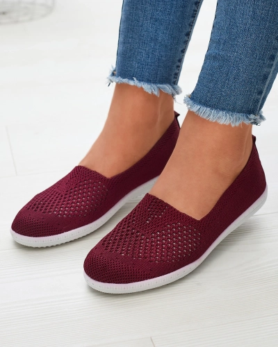 Maroon openwork fabric slip on sneakers Sadola - Footwear